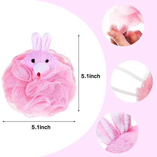 8 Pieces Bath Sponges Animal Kids Loofah Bath Pouf Mesh Animal Toy Bath Spong...