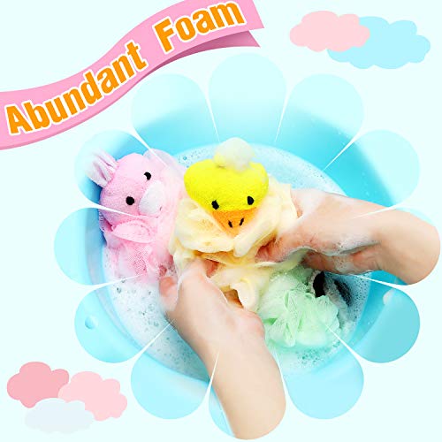 8 Pieces Bath Sponges Animal Kids Loofah Bath Pouf Mesh Animal Toy Bath Spong...