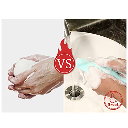 Exfoliating Mesh Soap Pouch Mesh Soap Saver Bag Bubble Foam Net for Body Faci...