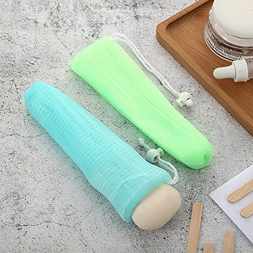 Exfoliating Mesh Soap Pouch Mesh Soap Saver Bag Bubble Foam Net for Body Faci...