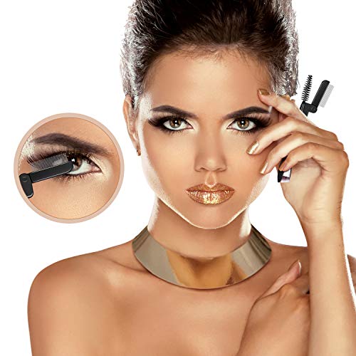 Folding Eyebrow Comb Eyelash Separator Eyebrow Eyelash Grooming Brush for Mak...