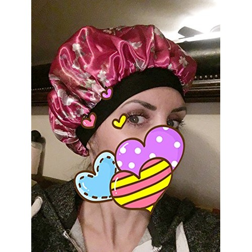 3 Packs Soft Satin Sleeping Cap Salon Bonnet Night Hat Hair Loss Chemo Caps f...