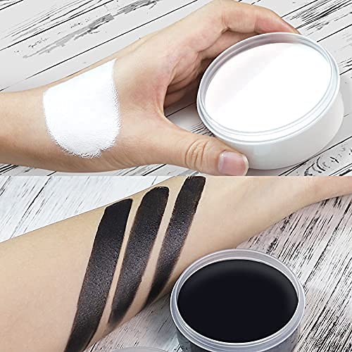 BOBISUKA Blank in the Dark Black + White Oil Face Body Paint Set, Large Capac...