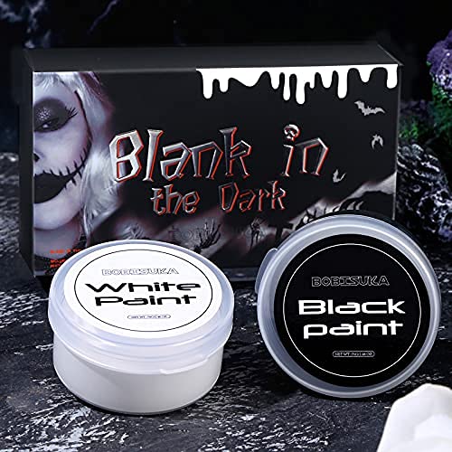 BOBISUKA Blank in the Dark Black + White Oil Face Body Paint Set, Large Capac...