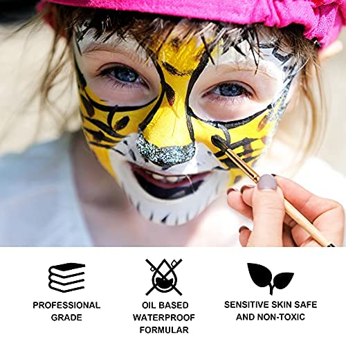 BOBISUKA Blank in the Dark Black + White Oil Face Body Paint Set, Large Capac...