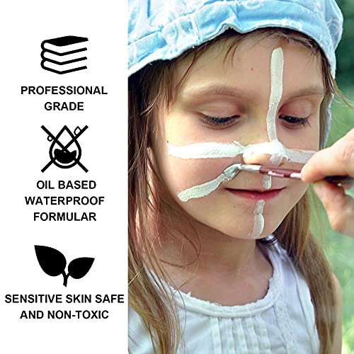 BOBISUKA White Face and Body Paint,Professional Oil Based Creamy Painting Pal...