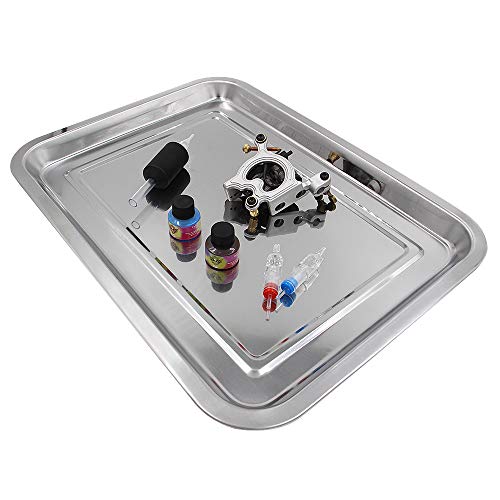 Tattoo Stainless Steel Tray - 4 Pack Stainless Steel Tattoo Trays 13.5" X 10"...