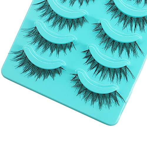 Scala 5 Pairs Natural short Cross False Eyelashes Daily fashion fake eye Lash...
