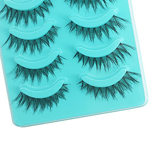 Scala 5 Pairs Natural short Cross False Eyelashes Daily fashion fake eye Lash...