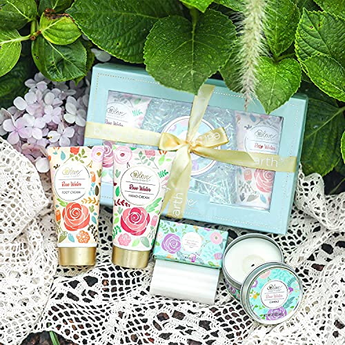 Gift Set for Women, Rose Water Scent Bath Gift Set, Include Hand Cream, Foot ...