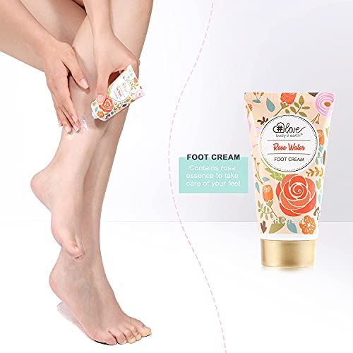 Gift Set for Women, Rose Water Scent Bath Gift Set, Include Hand Cream, Foot ...