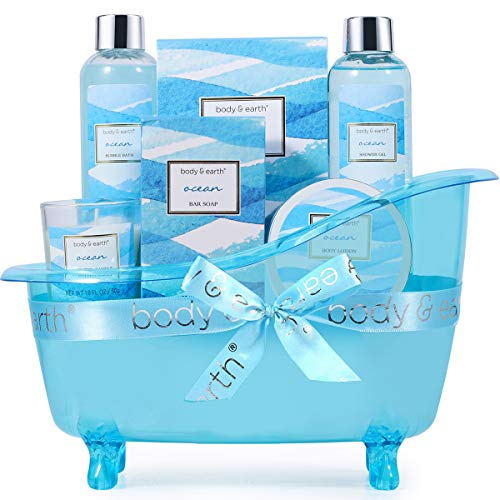 Bath Gift Set for Women,Body & Earth Home Spa Kit Scented with Ocean,Bath and...