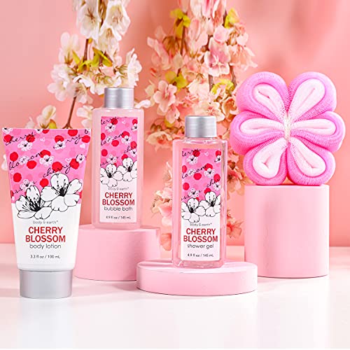 Bath Spa Gift Set for Women, Luxurious 4 Piece Bath and Body Works with Cherr...