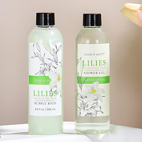 Gift Baskets for Women, Body & Earth Spa Basket Gifts for Women, Lily 10pc Sp...