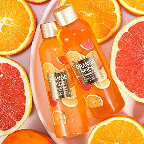 Gift Set for Women, Body & Earth 4 Pcs Spa Kit with Orange Spice,Include Show...