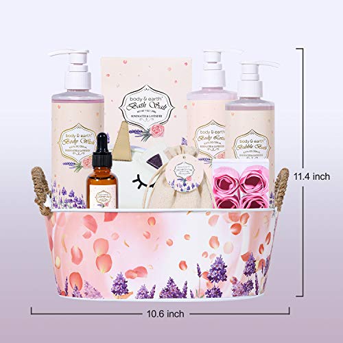 Spa Gift Baskets for Women, Bath Set for Women Gift - Body & Earth 10 Pcs Gif...