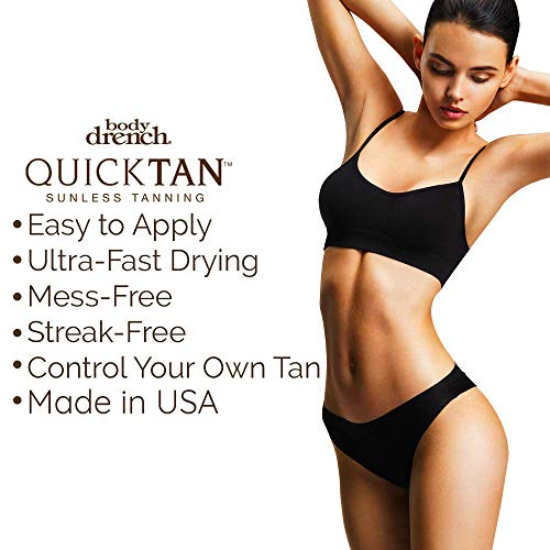 Body Drench Quick Tan Instant Self-Tanner, Bronzing Spray, Medium Dark, 6 oz