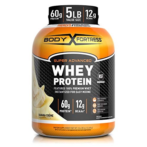 Body Fortress Whey Protein Powder 5 lb, Banana Creme