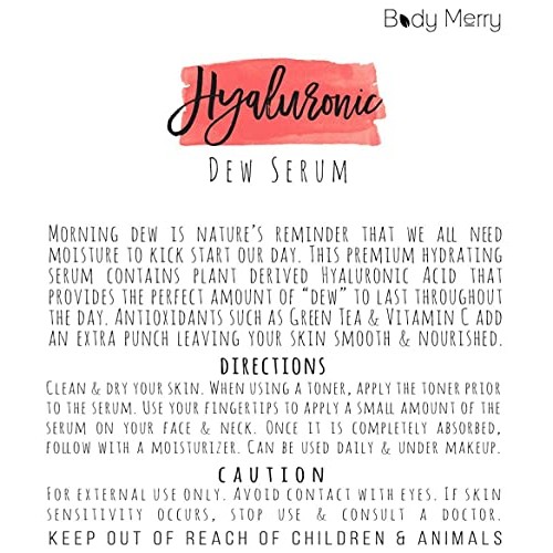 Body Merry Hyaluronic Dew Serum - Hyaluronic Acid Serum for Face & Neck Anti-...