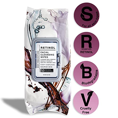 Body Prescriptions Single Pack (50 Count Each) Retinol Facial Cleansing and G...