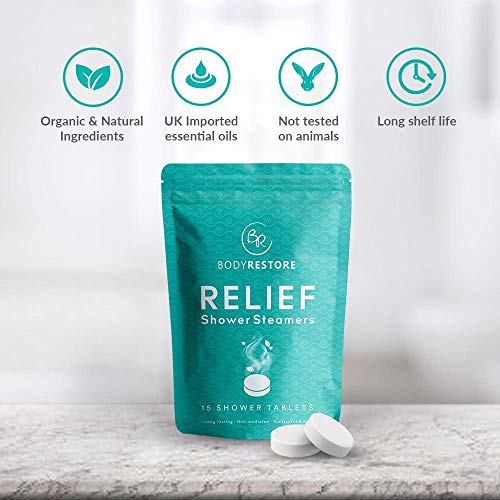 BodyRestore Shower Steamers (Pack of 15) Gifts for Women and Men - Eucalyptus...