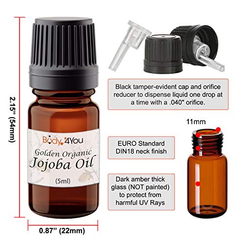 BodyJ4You Jojoba Oil Golden (10ml) Organic Stretched Ear Lobe Natural Afterca...