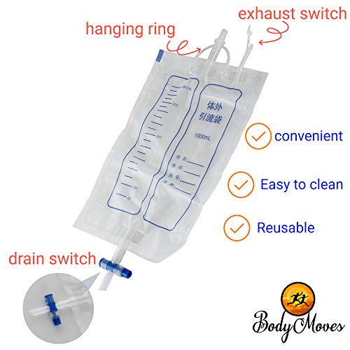 BodyMoves Pee Bag Re-useable Urinal Bag Spill Proof Collector Aid Pee Holder ...