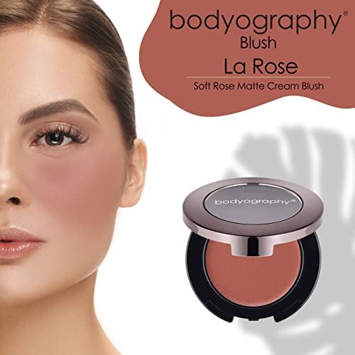 Bodyography Mineral Blush (La Rose): Natural, Long-Wearing Dusky Rose Cream B...