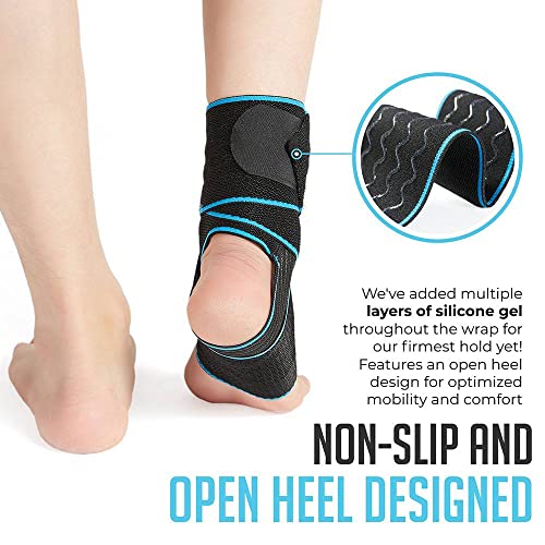 Ankle Support Brace 2 Pack, Adjustable Compression Ankle Braces for Sports Pr...