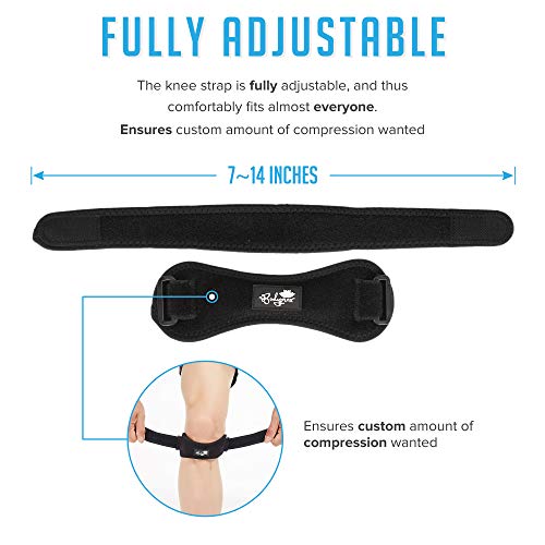 Patella Tendon Knee Strap 2 Pack, Knee Pain Relief Support Brace Hiking, Socc...
