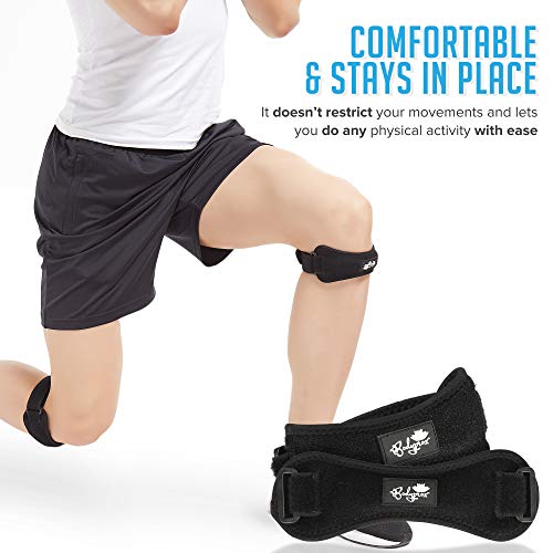 Patella Tendon Knee Strap 2 Pack, Knee Pain Relief Support Brace Hiking, Socc...