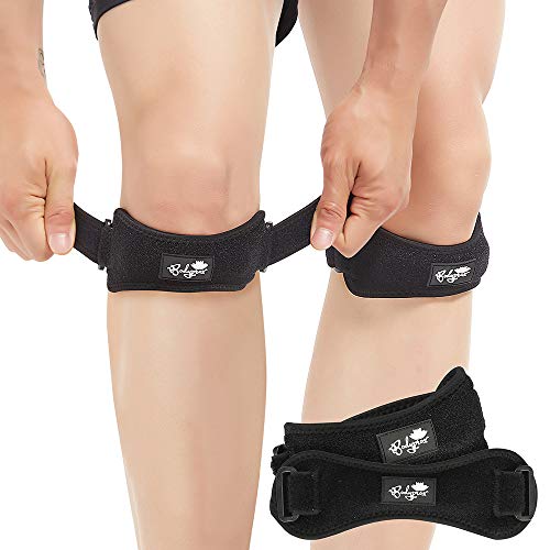 Patella Tendon Knee Strap 2 Pack, Knee Pain Relief Support Brace Hiking, Socc...