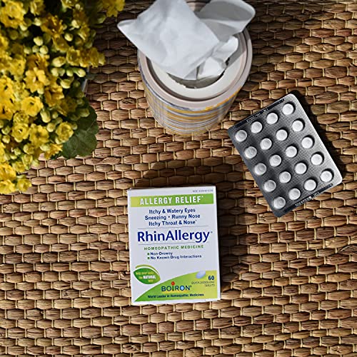 Boiron Rhinallergy Homeopathic Medicine for Allergy Relief, White, No Flavor,...