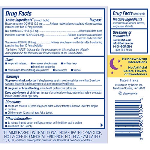 Boiron SleepCalm Natural Sleep Aid for Deep, Relaxing, Restful Nighttime Slee...