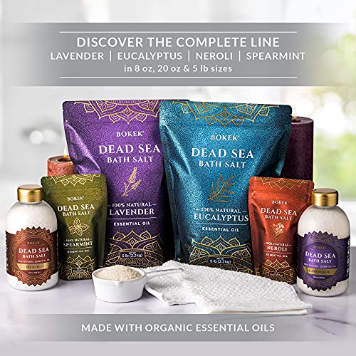 Bokek Organic Lavender Bath Salt, Dead Sea Salt Scented with Certified Organi...