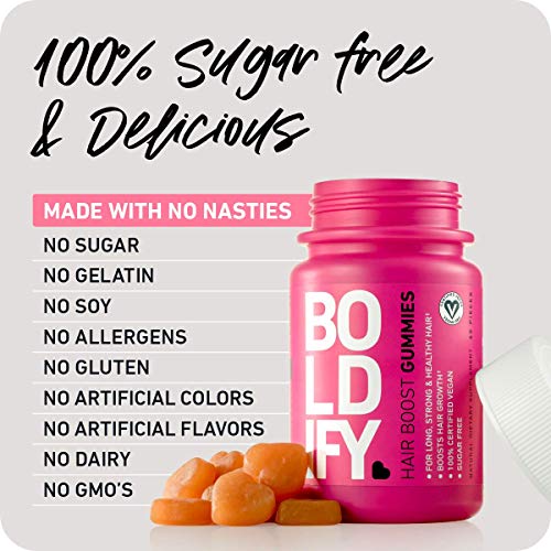 BOLDIFY Biotin Gummies for Healthy Looking Hair Growth (5000 mcg) - Vegan & S...