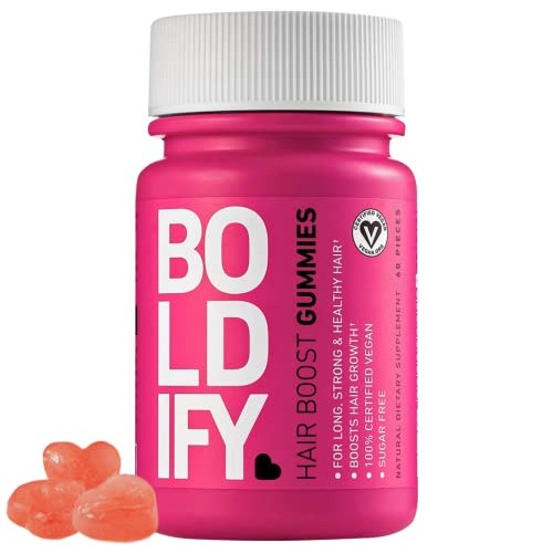 BOLDIFY Biotin Gummies for Healthy Looking Hair Growth (5000 mcg) - Vegan & S...