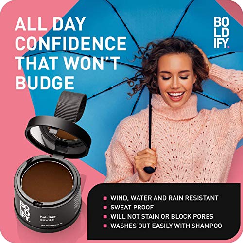 BOLDIFY Hairline Powder (Black) Instant Stain-Proof 48 Hour Formula Locks On ...