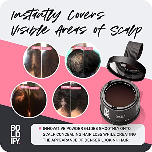 BOLDIFY Hairline Powder (Black) Instant Stain-Proof 48 Hour Formula Locks On ...