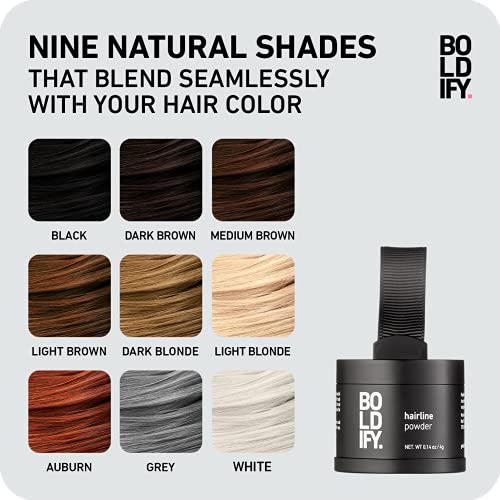 BOLDIFY Hairline Powder (Black) Instant Stain-Proof 48 Hour Formula Locks On ...