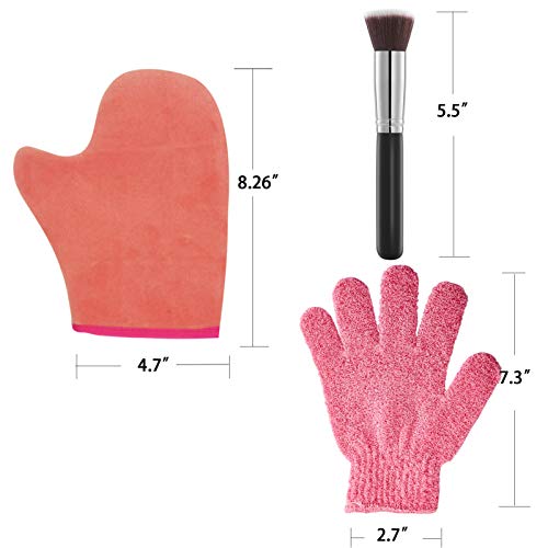 3 Pack Self Tanning Mitt Applicator Kit Set, with Tanning Glove, Exfoliating ...