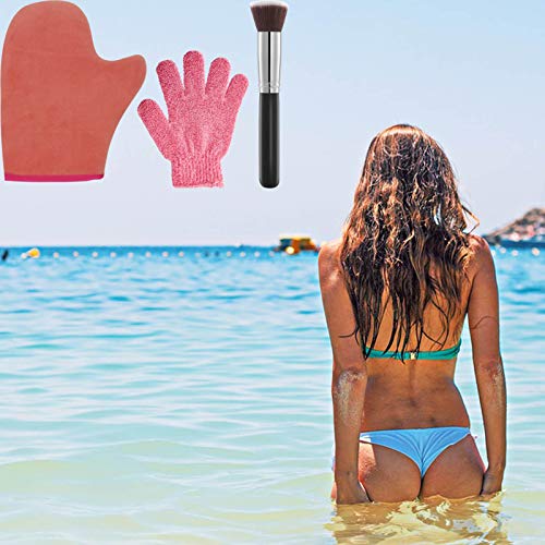 3 Pack Self Tanning Mitt Applicator Kit Set, with Tanning Glove, Exfoliating ...
