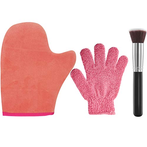 3 Pack Self Tanning Mitt Applicator Kit Set, with Tanning Glove, Exfoliating ...