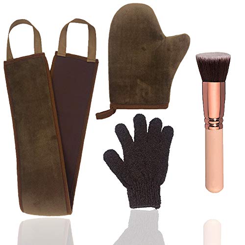 4Pcs Self Tanning Mitt Applicator Kit Set, with Self Tanner Mitt, Tanning Lot...