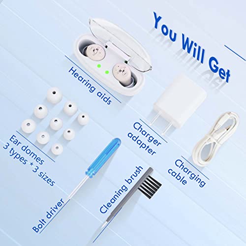 Nano Hearing Aids for Seniors Rechargeable, BOLSUN Invisible Hearing Amplifie...