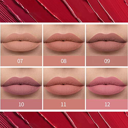 BONNIESTORE 6Pcs Matte Liquid Lipstick Set, 6 Nude Colors Matte liquid Long-L...