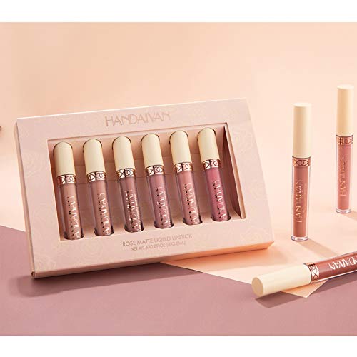 BONNIESTORE 6Pcs Matte Liquid Lipstick Set, 6 Nude Colors Matte liquid Long-L...