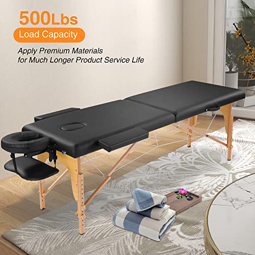 Upgrade Reinforced Professional Massage Table Bed Portable 500 LBS Load Capac...
