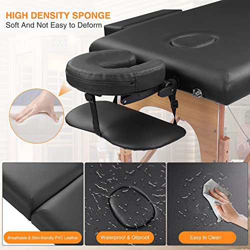Upgrade Reinforced Professional Massage Table Bed Portable 500 LBS Load Capac...