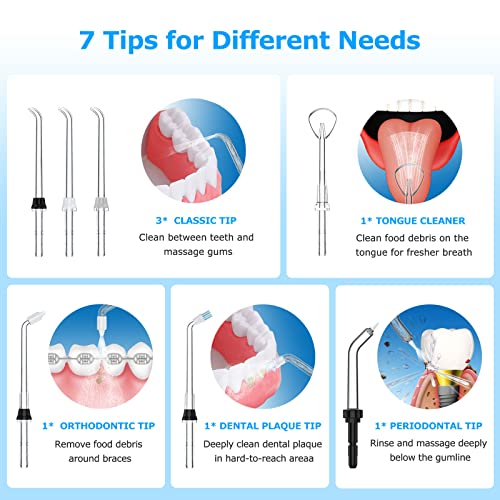 BONSEN Water Pick for Teeth Cleaner, 600ML Dental Water Flossers for Braces, ...